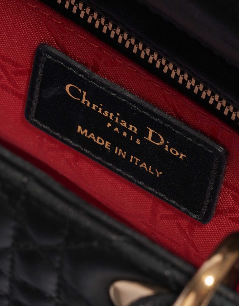 Pre-owned Dior bag Lady Small Lamb Black Black Front | Sell your designer bag on Saclab.com