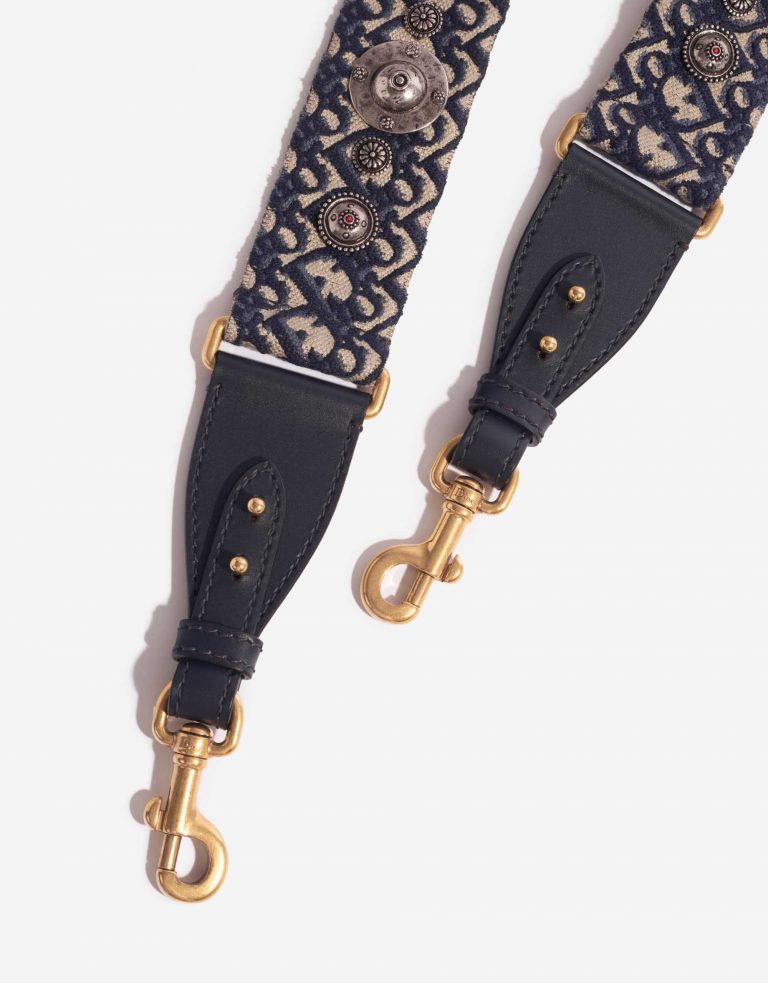 Pre-owned Dior bag Shoulder Strap Oblique Embroidery Blue Blue Detail | Sell your designer bag on Saclab.com