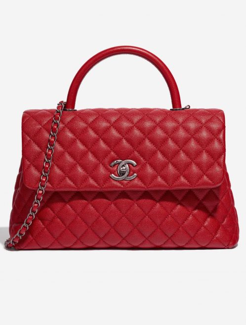 Pre-owned Chanel bag Timeless Handle Large Caviar Red Red Front | Sell your designer bag on Saclab.com