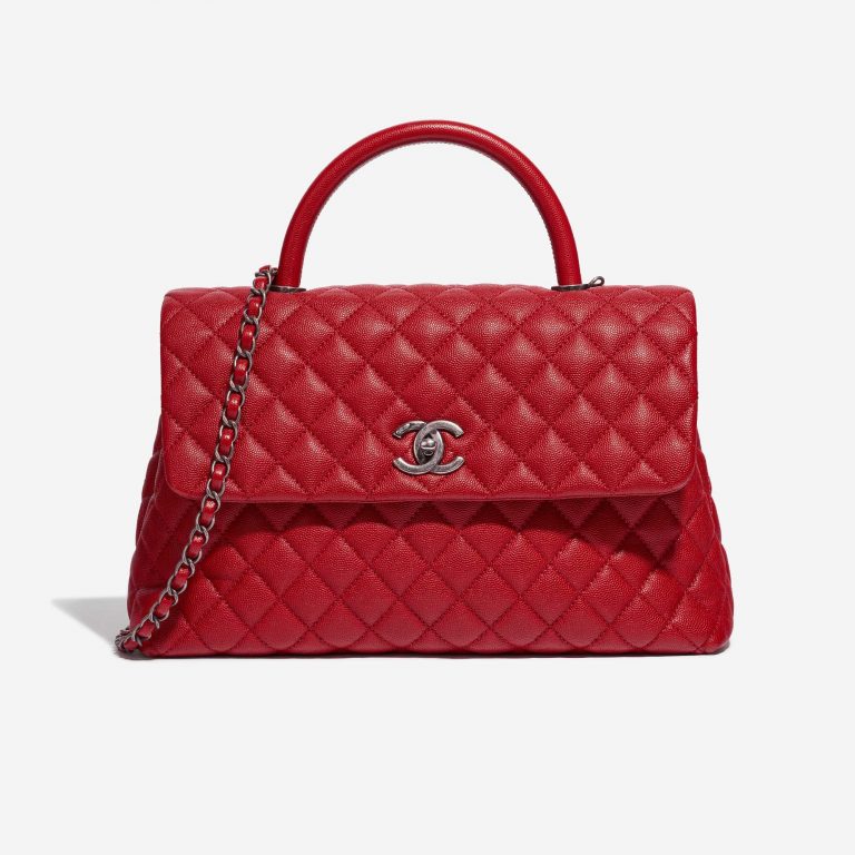 Pre-owned Chanel bag Timeless Handle Large Caviar Red Red Front | Sell your designer bag on Saclab.com