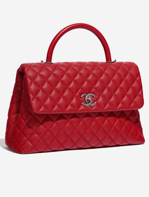 Pre-owned Chanel bag Timeless Handle Large Caviar Red Red Side Front | Sell your designer bag on Saclab.com