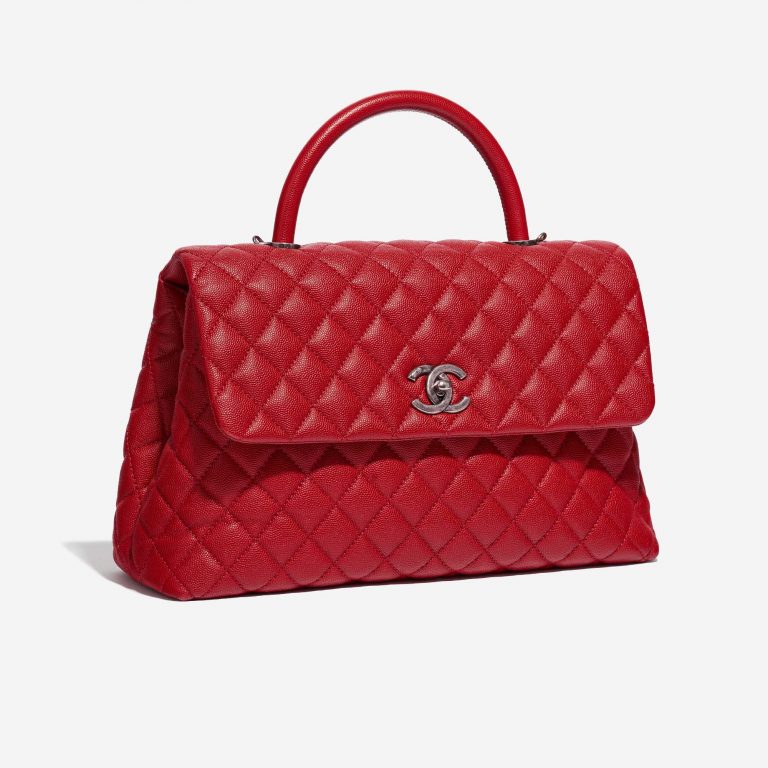 Pre-owned Chanel bag Timeless Handle Large Caviar Red Red Side Front | Sell your designer bag on Saclab.com