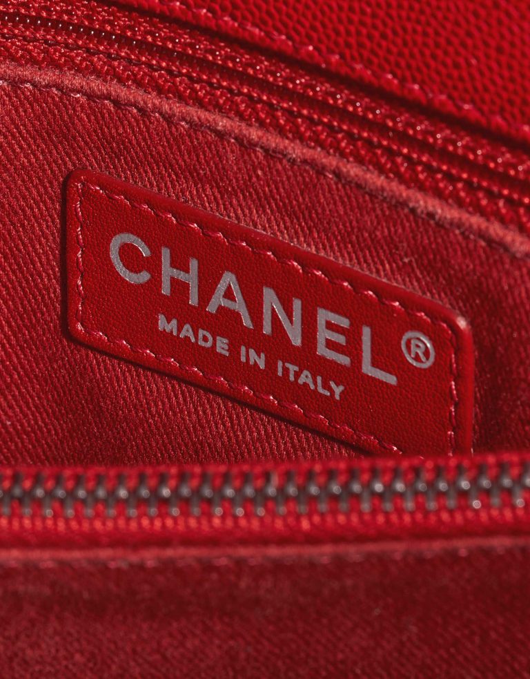 Pre-owned Chanel bag Timeless Handle Large Caviar Red Red Logo | Sell your designer bag on Saclab.com