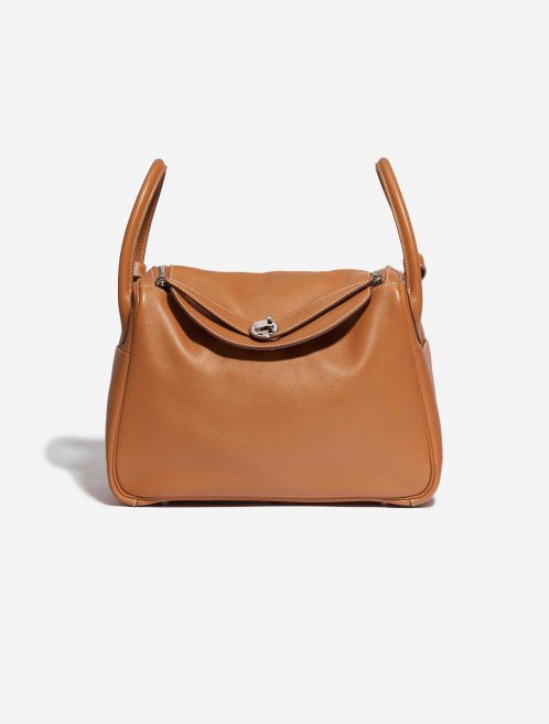 Pre-owned Hermès bag Lindy 30 Swift Gold Brown Front | Sell your designer bag on Saclab.com