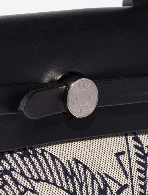 Pre-owned Hermès bag Herbag 31 Pégase Pop Toile / Vache Hunter Black / Blue Indigo Multicolour Logo | Sell your designer bag on Saclab.com