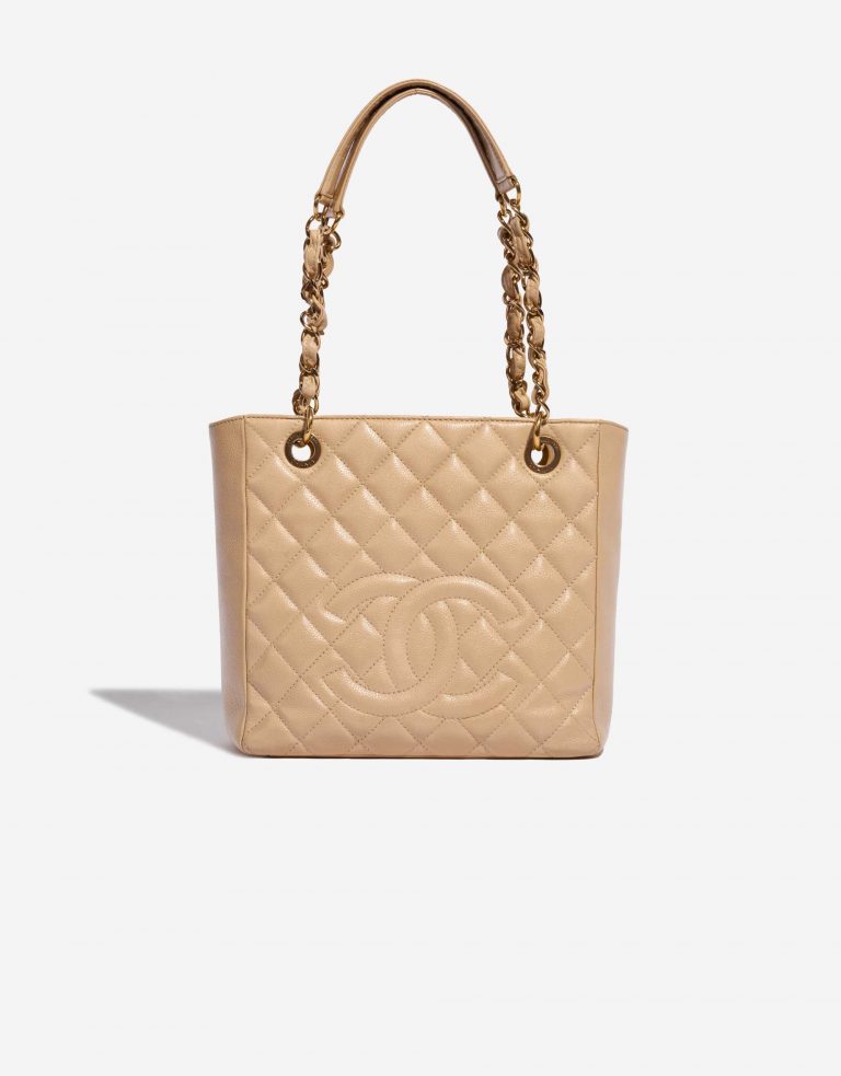 Pre-owned Chanel bag Shopping Tote PST Caviar Beige Beige Front | Sell your designer bag on Saclab.com