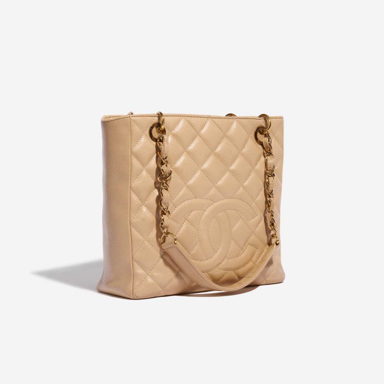 Pre-owned Chanel bag Shopping Tote PST Caviar Beige Beige Side Front | Sell your designer bag on Saclab.com