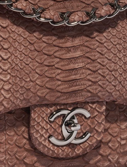 Pre-owned Chanel bag Timeless Maxi Python Brown Brown Closing System | Sell your designer bag on Saclab.com