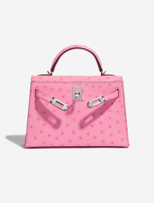Pre-owned Hermès bag Hermes Kelly Mini 5P Bubblegum Ostrich Pink Front Open | Sell your designer bag on Saclab.com