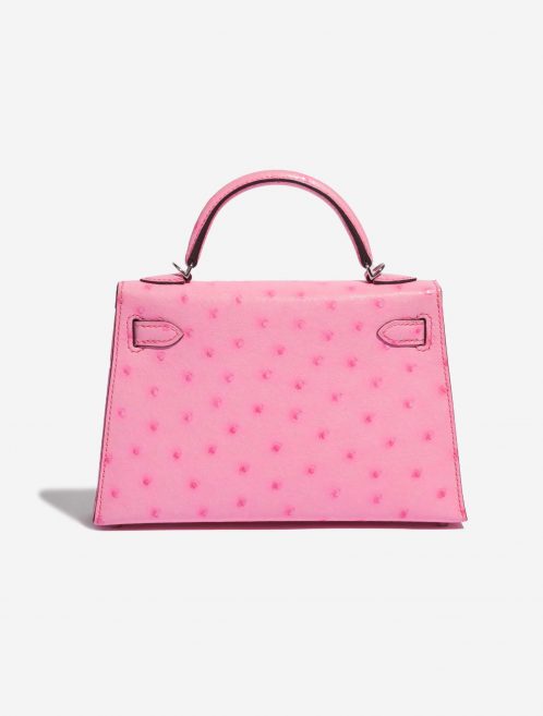 Pre-owned Hermès bag Hermes Kelly Mini 5P Bubblegum Ostrich Pink Back | Sell your designer bag on Saclab.com