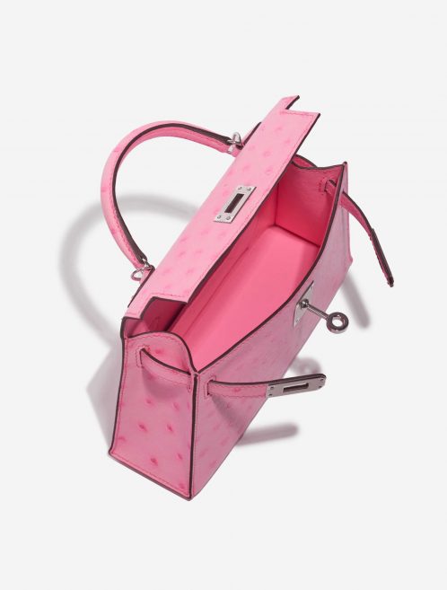 Pre-owned Hermès bag Hermes Kelly Mini 5P Bubblegum Ostrich Pink Inside | Sell your designer bag on Saclab.com