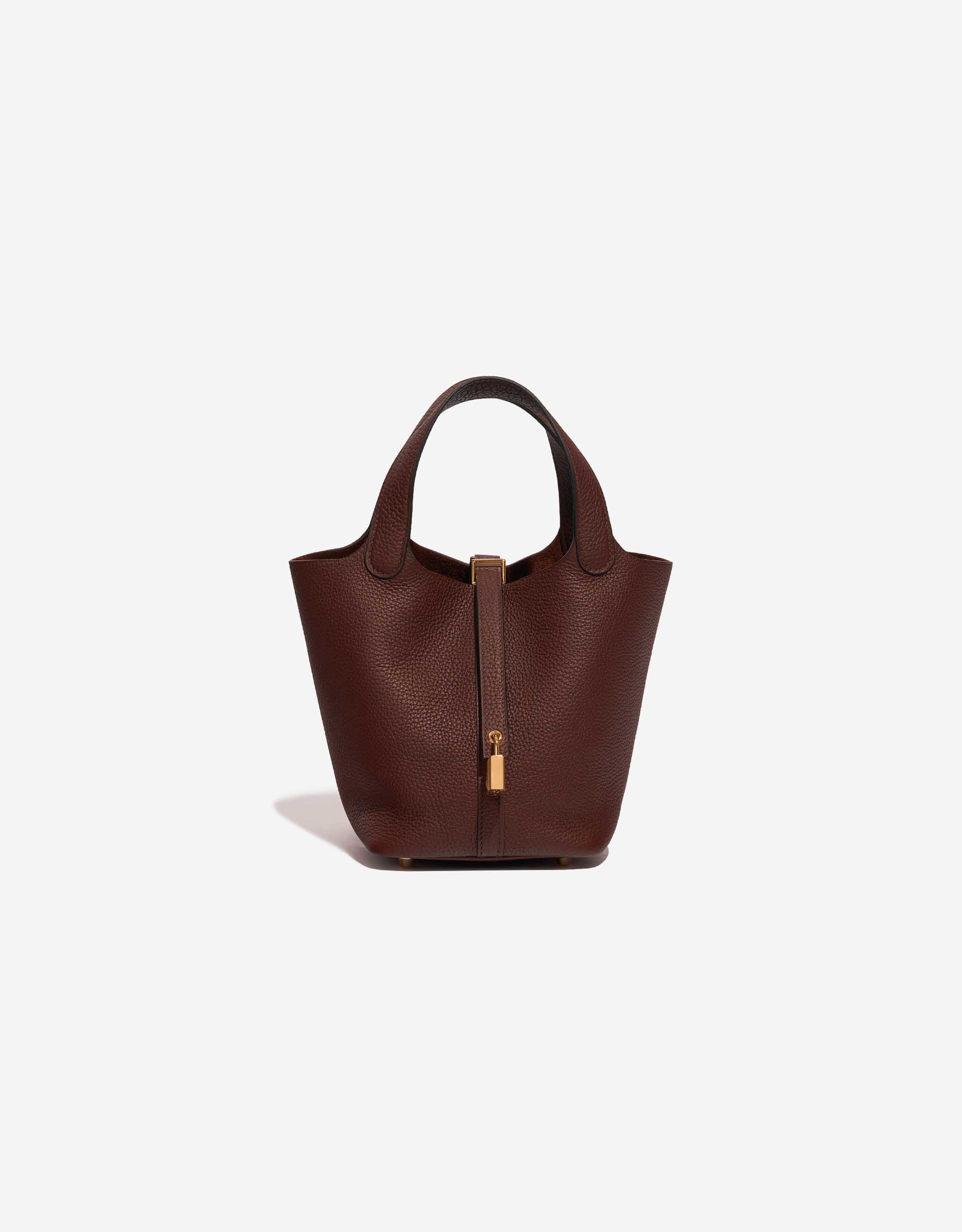 HERMES◆Picotin Lock18 Rouge Sellier◆ Hermes Picotin Lock 18 Rouge Sellier Clemence Gold Hardware