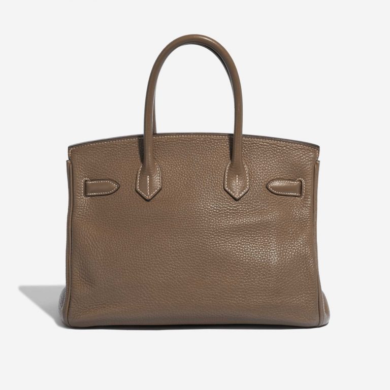 Pre-owned Hermès bag Birkin 30 Clemence Etoupe Brown Back | Sell your designer bag on Saclab.com