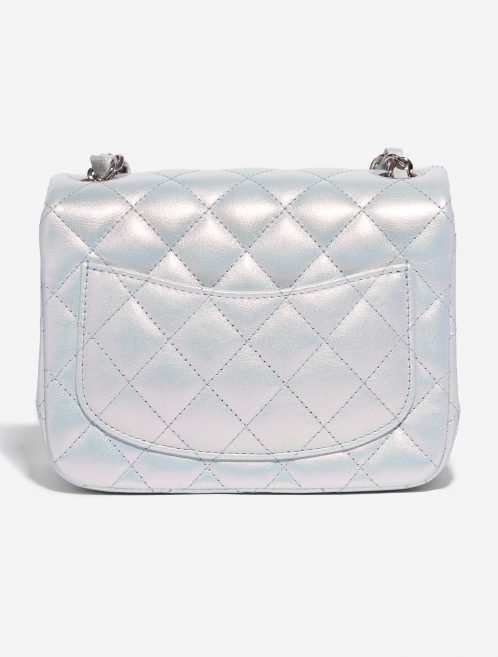 Pre-owned Chanel bag Timeless Square Mini Lamb Blue Iridescent Blue Back | Sell your designer bag on Saclab.com
