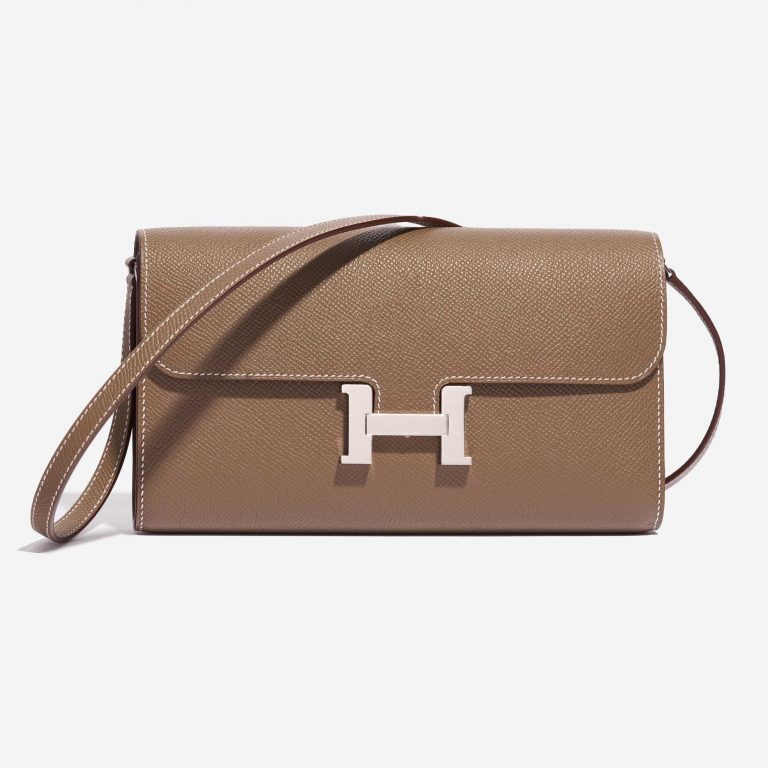 Pre-owned Hermès bag Constance To Go Epsom Etoupe Brown Front | Sell your designer bag on Saclab.com