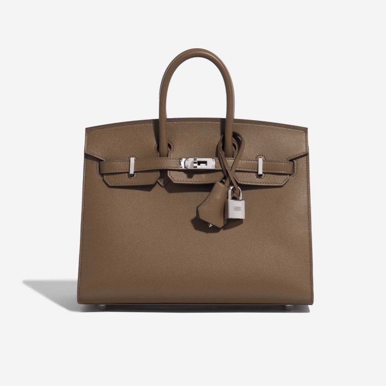 Pre-owned Hermès bag Birkin 25 Veau Madame Toundra Brown, Green, Grey Front | Sell your designer bag on Saclab.com