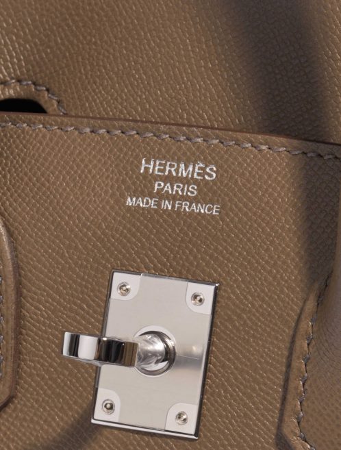 Pre-owned Hermès bag Birkin 25 Veau Madame Toundra Brown, Green, Grey Logo | Sell your designer bag on Saclab.com