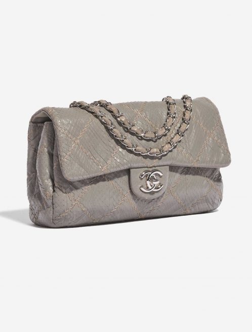Pre-owned Chanel bag Timeless Medium Python Grey Grey Side Front | Sell your designer bag on Saclab.com