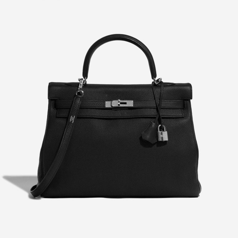 Pre-owned Hermès bag Kelly 35 HSS Togo Black Black Front | Sell your designer bag on Saclab.com