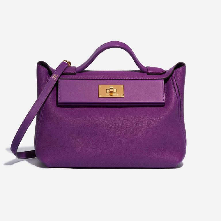 Pre-owned Hermès bag 24/24 29 Taurillon Maurice / Swift Anemone Violet Front | Sell your designer bag on Saclab.com