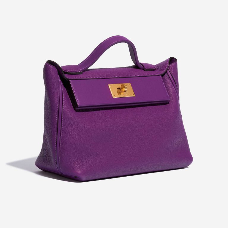 Pre-owned Hermès bag 24/24 29 Taurillon Maurice / Swift Anemone Violet Side Front | Sell your designer bag on Saclab.com