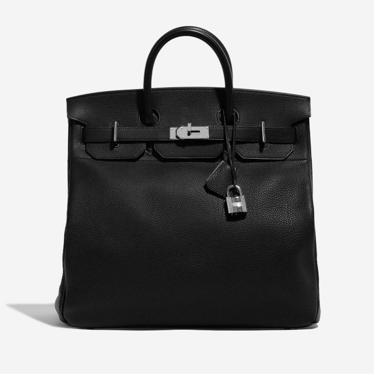 Pre-owned Hermès bag Haut à Courroies 40 Togo Black Black Front | Sell your designer bag on Saclab.com