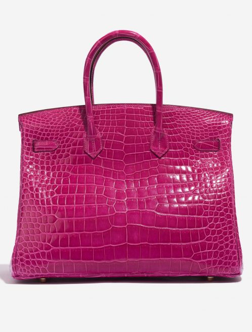 Pre-owned Hermès bag Birkin 35 Porosus Crocodile Rose Scheherazade Pink Back | Sell your designer bag on Saclab.com