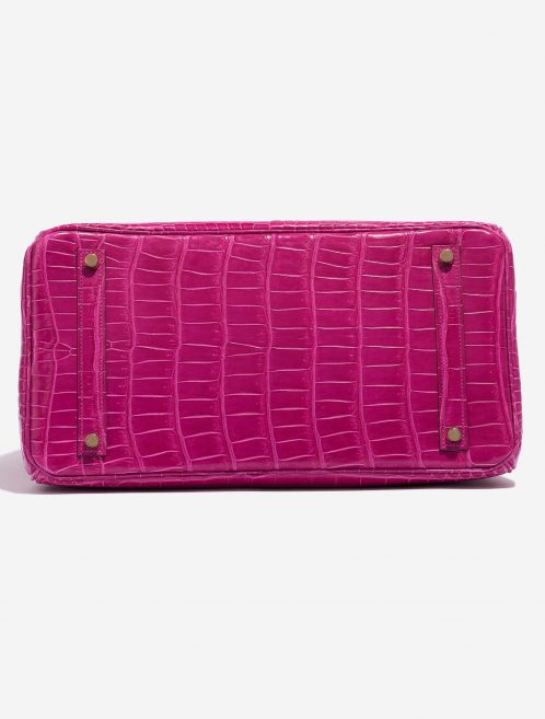 Pre-owned Hermès bag Birkin 35 Porosus Crocodile Rose Scheherazade Pink Bottom | Sell your designer bag on Saclab.com