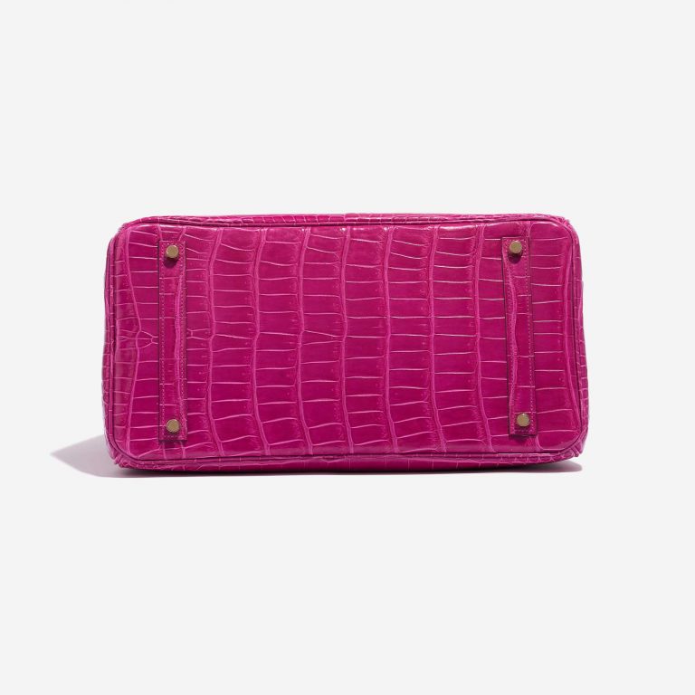 Pre-owned Hermès bag Birkin 35 Porosus Crocodile Rose Scheherazade Pink Bottom | Sell your designer bag on Saclab.com