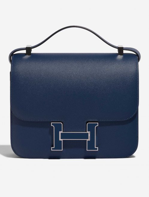 Pre-owned Hermès bag Constance 24 Epsom Deep Blue Blue Front | Sell your designer bag on Saclab.com