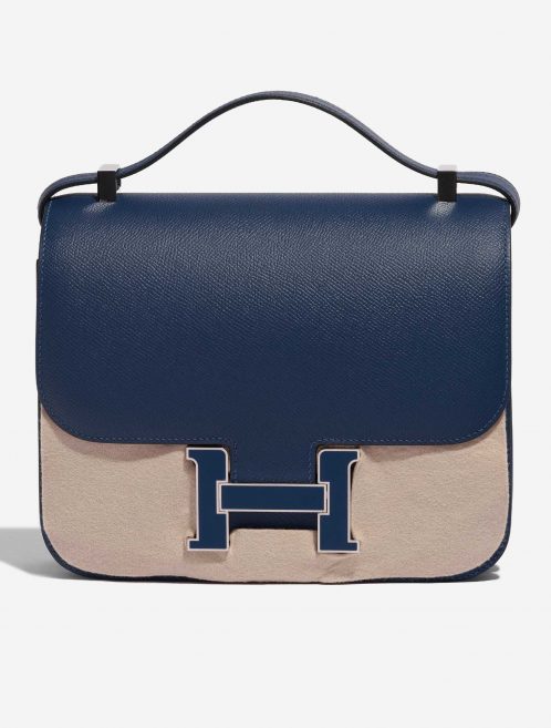 Pre-owned Hermès bag Constance 24 Epsom Deep Blue Blue Front Velt | Sell your designer bag on Saclab.com