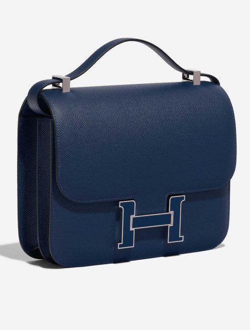 Pre-owned Hermès bag Constance 24 Epsom Deep Blue Blue Side Front | Sell your designer bag on Saclab.com