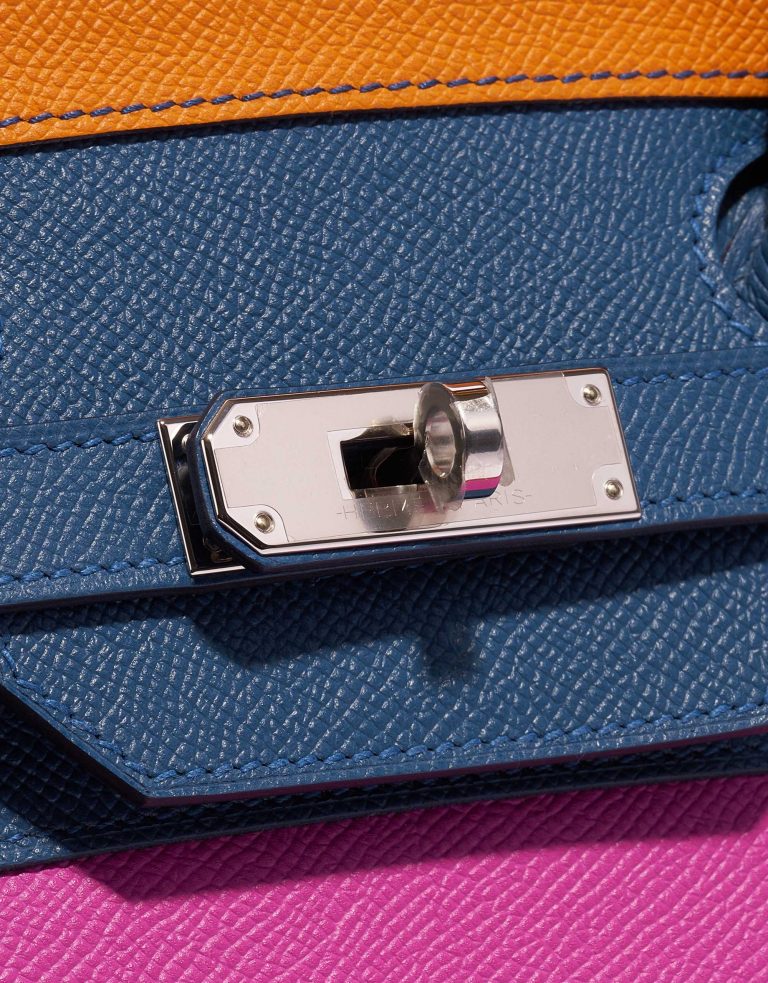 Pre-owned Hermès bag Birkin 35 Sunset Rainbow Epsom Apricot / Blue Agate / Magnolia / Rouge Casaque Multicolour Closing System | Sell your designer bag on Saclab.com