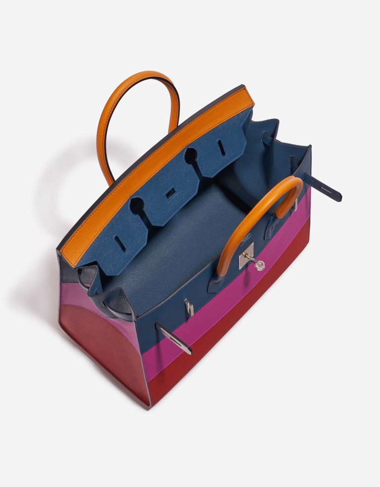 Pre-owned Hermès bag Birkin 35 Sunset Rainbow Epsom Apricot / Blue Agate / Magnolia / Rouge Casaque Multicolour Inside | Sell your designer bag on Saclab.com