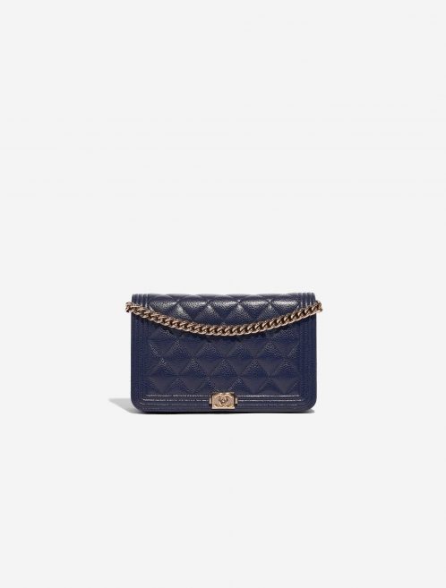 Pre-owned Chanel bag Boy WOC Caviar Blue Blue Front | Sell your designer bag on Saclab.com
