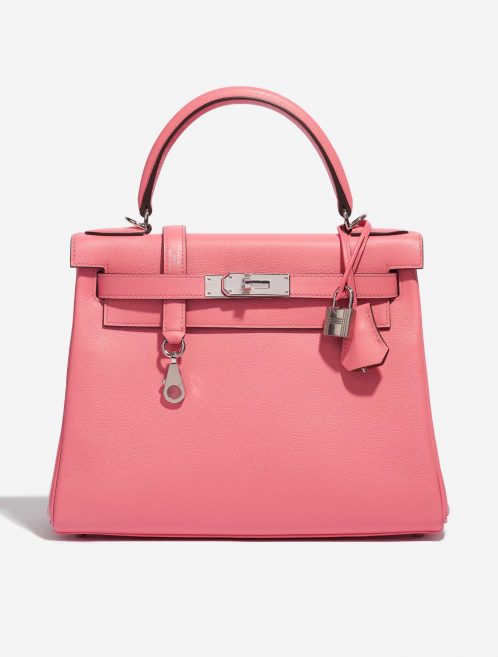 Pre-owned Hermès bag Kelly 28 Verso Evercolor Rose D’Été / Terre Battue Pink, Rose Front | Sell your designer bag on Saclab.com