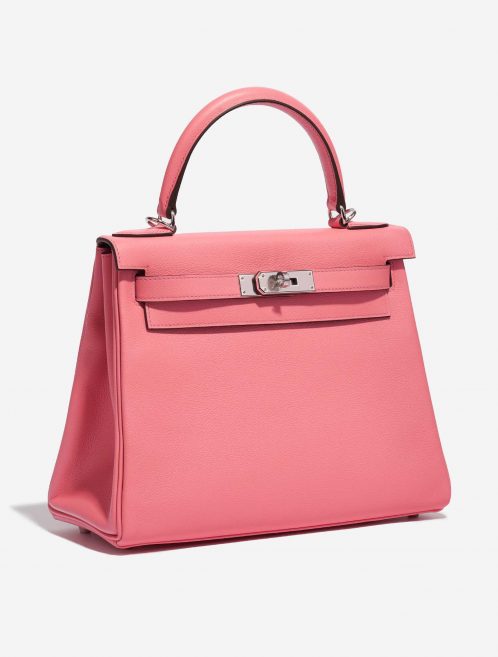 Pre-owned Hermès bag Kelly 28 Verso Evercolor Rose D’Été / Terre Battue Pink, Rose Side Front | Sell your designer bag on Saclab.com