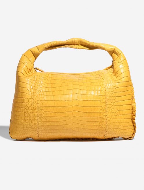 Pre-owned Bottega Veneta bag Hobo / Jodie Medium Matte Soft Crocodile Mirabelle Yellow Back | Sell your designer bag on Saclab.com
