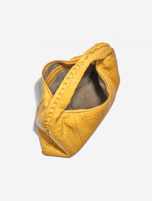 Pre-owned Bottega Veneta bag Hobo / Jodie Medium Matte Soft Crocodile Mirabelle Yellow Inside | Sell your designer bag on Saclab.com