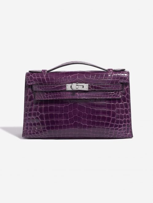 Pre-owned Hermès bag Kelly Pochette Alligator Amethyst Violet Front | Sell your designer bag on Saclab.com