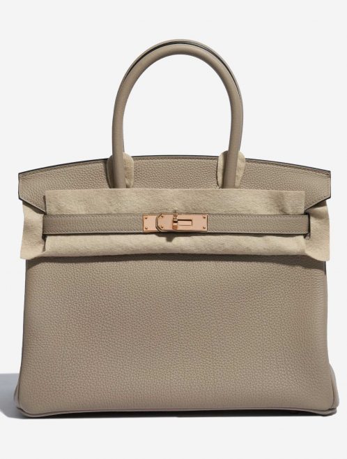 Pre-owned Hermès bag Birkin 30 Togo Gris Tourterelle Grey Front Velt | Sell your designer bag on Saclab.com