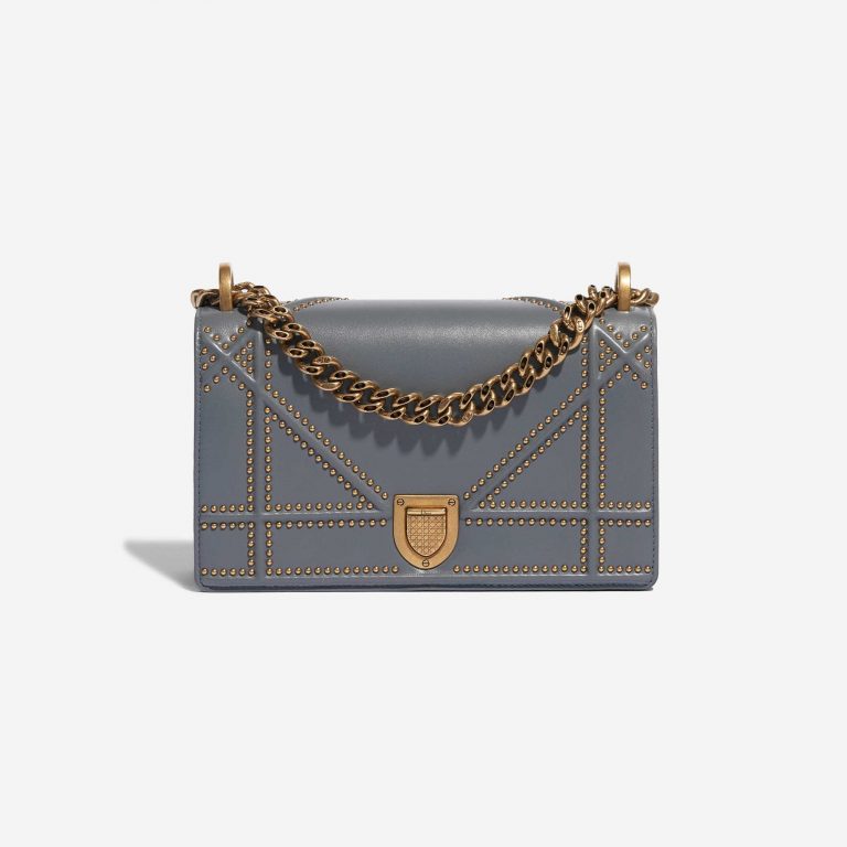 Pre-owned Dior bag Diorama Medium Calf Gray Front | Sell your designer bag on Saclab.com