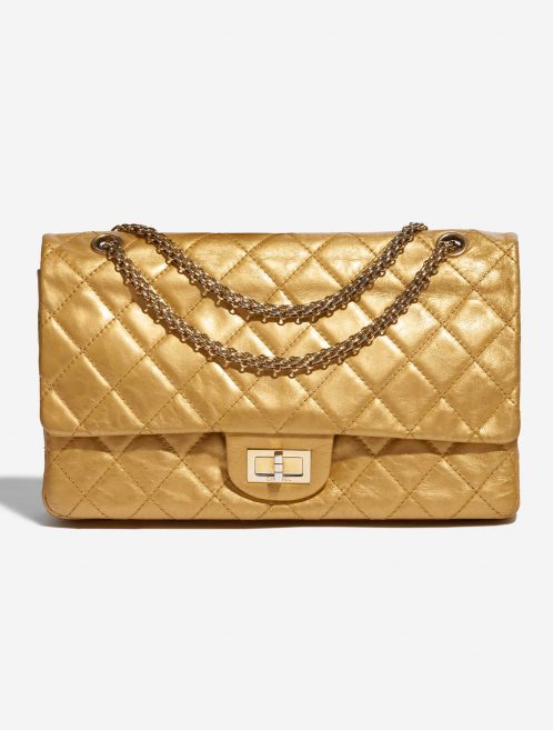 Pre-owned Chanel bag 2.55 Reissue 227 Lamb Gold Gold Front | Sell your designer bag on Saclab.com