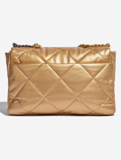 Pre-owned Chanel bag 19 Flap Bag Maxi Lamb Gold Gold Back | Sell your designer bag on Saclab.com