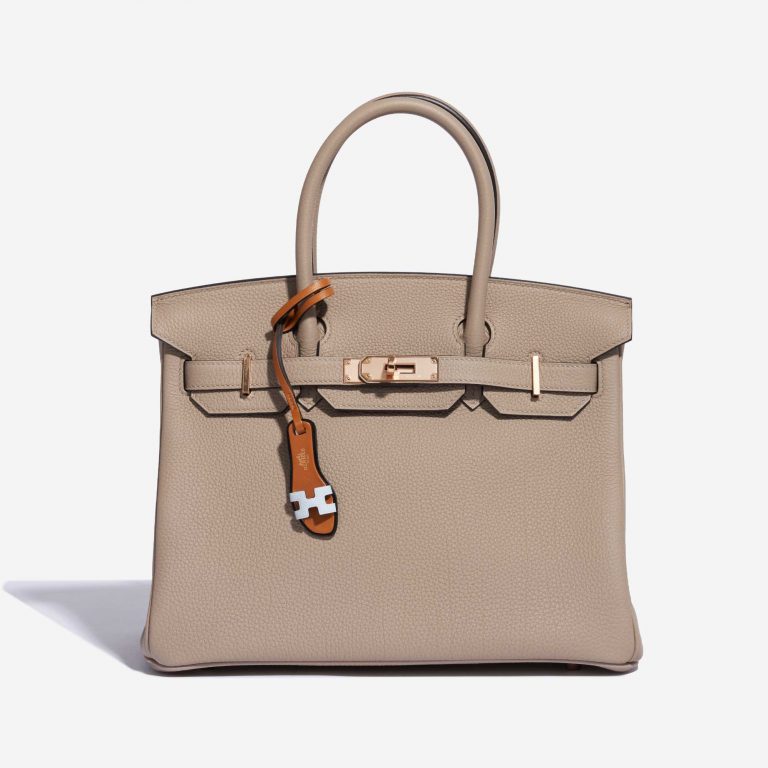 Pre-owned Hermès bag Oran Bag Charm PM Swift / Epsom Blue Brume / Gold / Black Black, Gold, Multicolour Detail | Sell your designer bag on Saclab.com