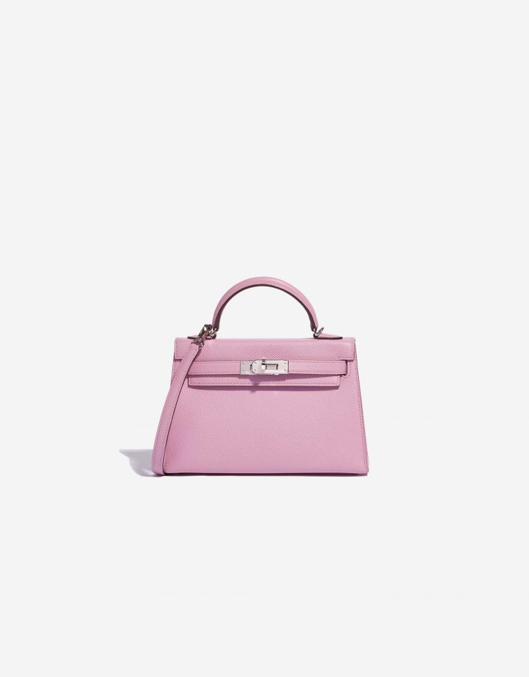 Pre-owned Hermès bag Kelly Mini Epsom Mauve Sylvestre Pink Front | Sell your designer bag on Saclab.com
