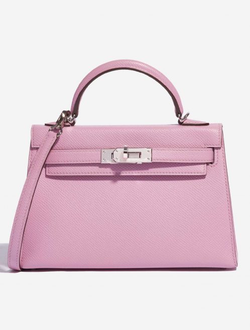 Pre-owned Hermès bag Kelly Mini Epsom Mauve Sylvestre Pink Front | Sell your designer bag on Saclab.com