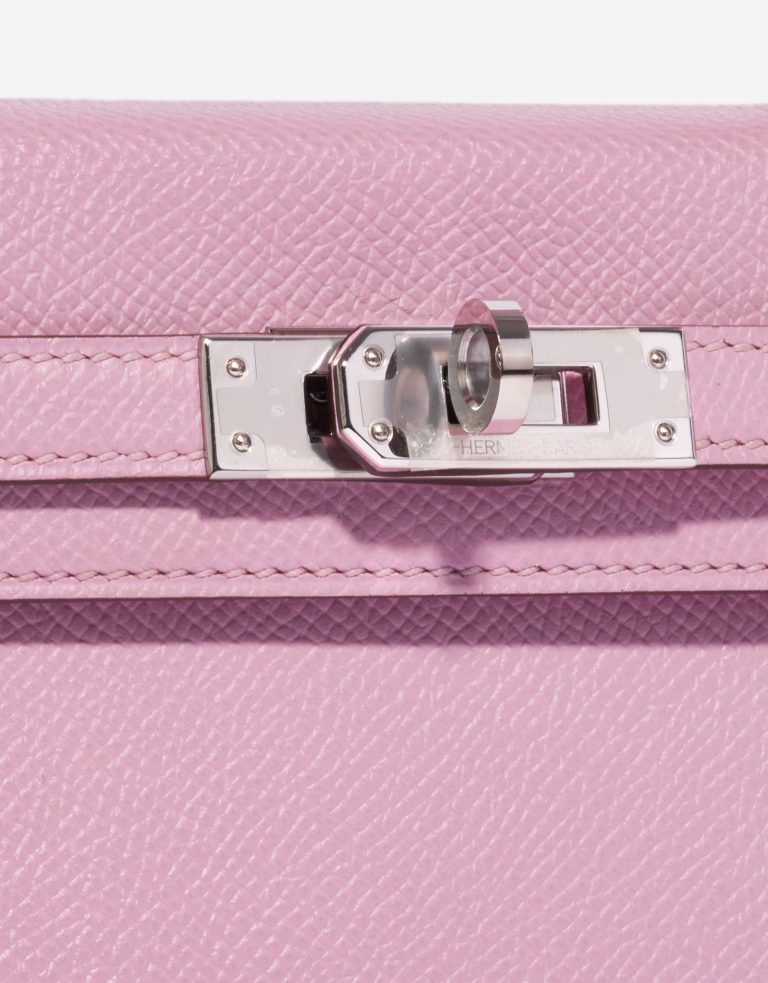Pre-owned Hermès bag Kelly Mini Epsom Mauve Sylvestre Pink Front | Sell your designer bag on Saclab.com