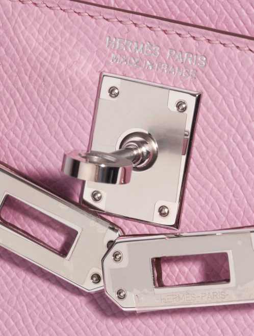 Pre-owned Hermès bag Kelly Mini Epsom Mauve Sylvestre Pink Logo | Sell your designer bag on Saclab.com