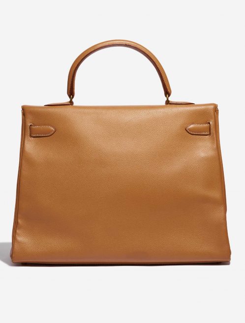 Pre-owned Hermès bag Kelly 35 Epsom Gold Brown Back | Sell your designer bag on Saclab.com